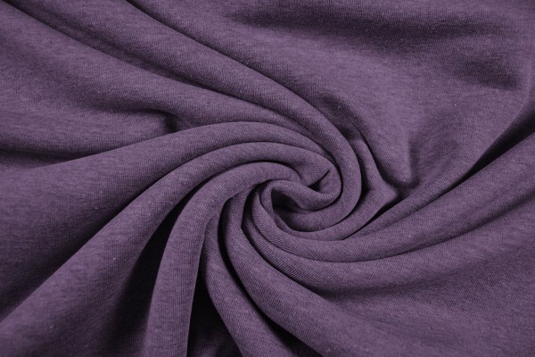 Sweatstoff uni, lila melange Sweatstoff uni, lila melange