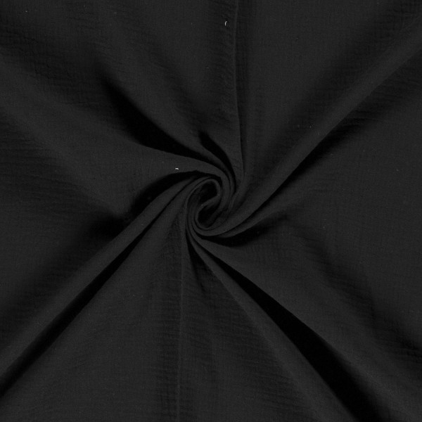 Musselin Double Gauze uni schwarz