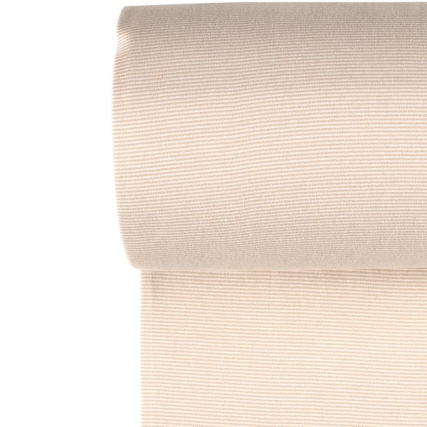 Bündchenstoff 1x1 garngefärbt streifen beige