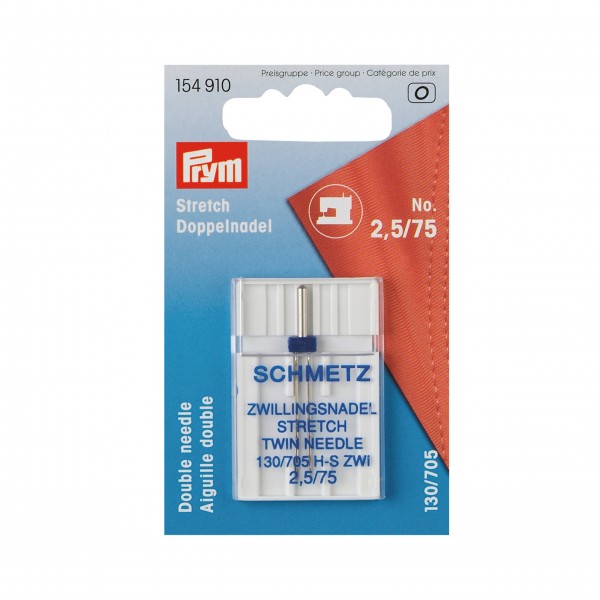 Prym Doppel-Nähmaschinennadel, 130/705, 75/2,5 mm