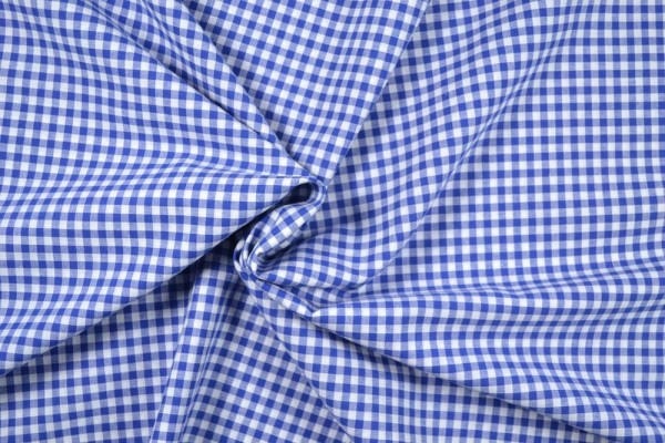Baumwollstoff Zefir Vichy Karo, 0,5 cm, blau Baumwollstoff Zefir Vichy Karo, 0,5 cm, blau