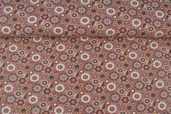 Bio Baumwolljersey bedruckt Blumenornamente
