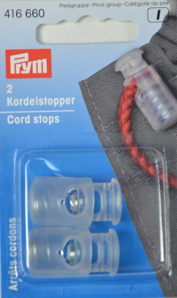 Prym Kordelstopper, 1-Loch, transparent