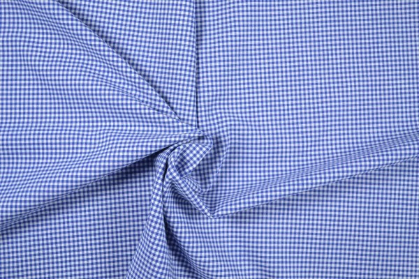 Baumwollstoff Zefir Vichy Karo, 0,25 cm, blau Baumwollstoff Zefir Vichy Karo, 0,25 cm, blau