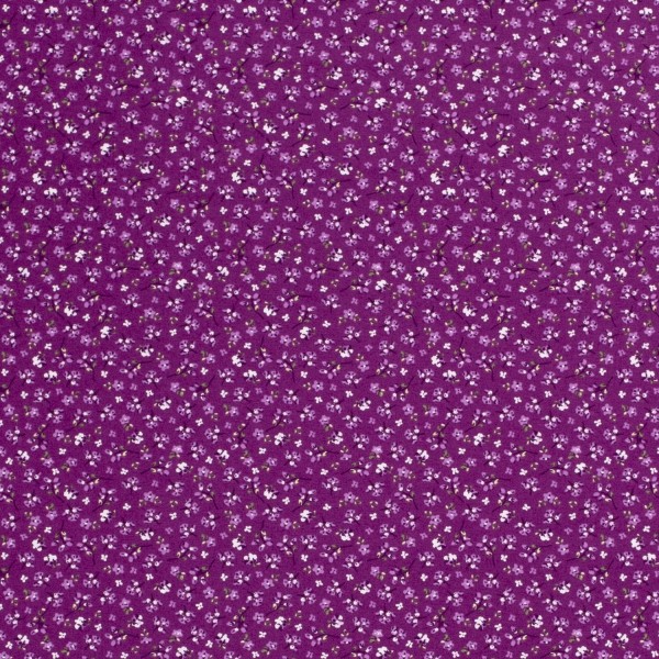 Baumwollstoff Popeline Blumen, violett