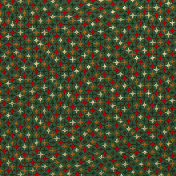 Baumwolle Popeline Stoff Bedruckt Sterne, grün