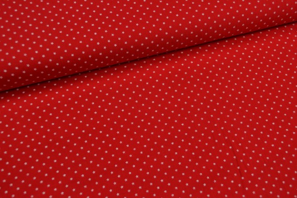 Baumwollstoff kleine Sterne, rot Baumwollstoff kleine Sterne, rot