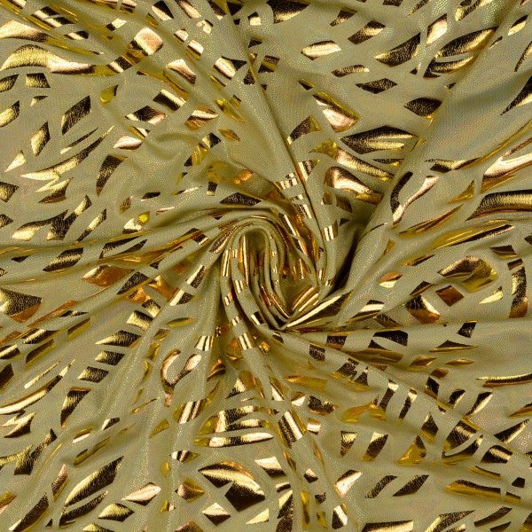 Elastic Folienjersey Pailletten, gold Elastic Folienjersey Pailletten, gold