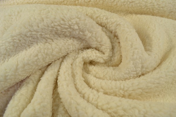 Teddy Baumwoll-Krimmer uni, natur/beige