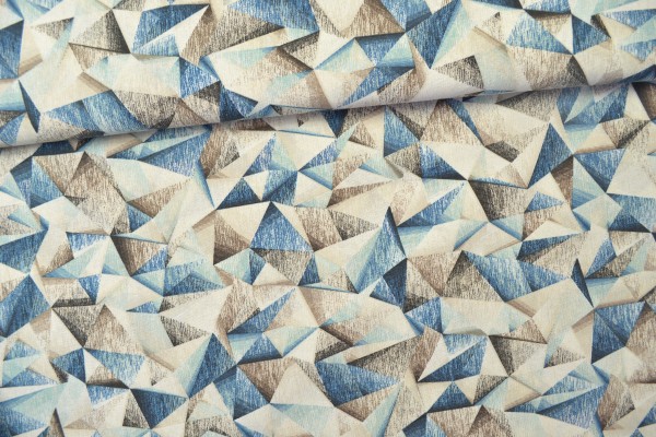 Canvas Deko Stoff grafisches Muster, blau