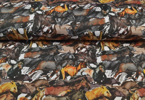 Canvas Deko Stoff Digitaldruck Wildpferde
