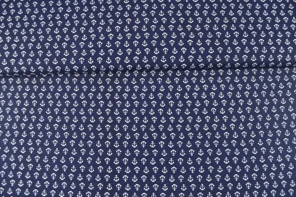 Canvas Deko Stoff Anker klein, blau