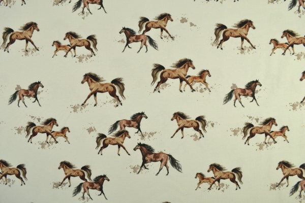 French Terry Digitaldruck, Pferde