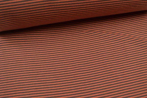 Bündchenstoff Steifen, orange