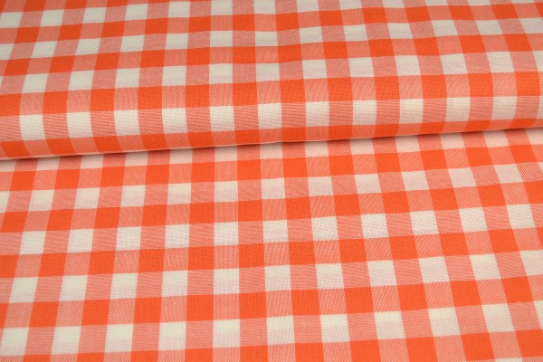 Tischdeckenleinen kariert, orange