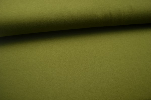 Interlock Baumwolljersey uni, khaki