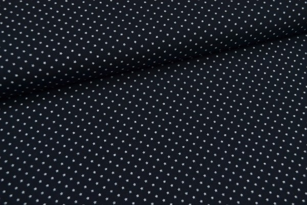 Baumwollstoff kleine Sterne, dunkelbau Baumwollstoff kleine Sterne, dunkelbau