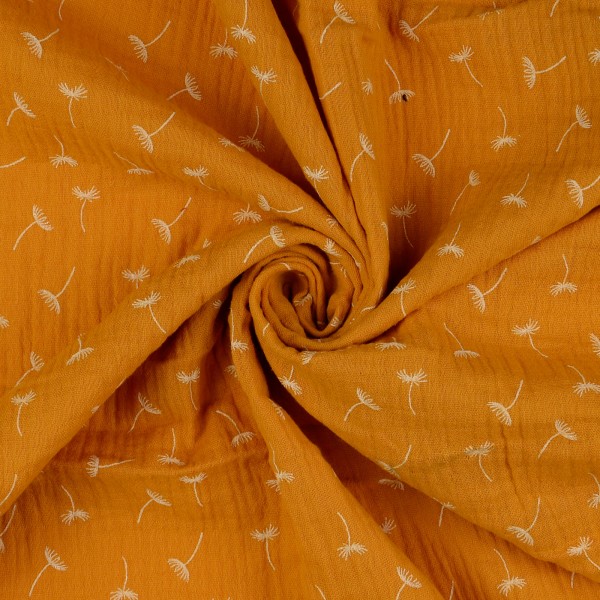 Baumwoll Musselin Double Gauze Pusteblume, orange