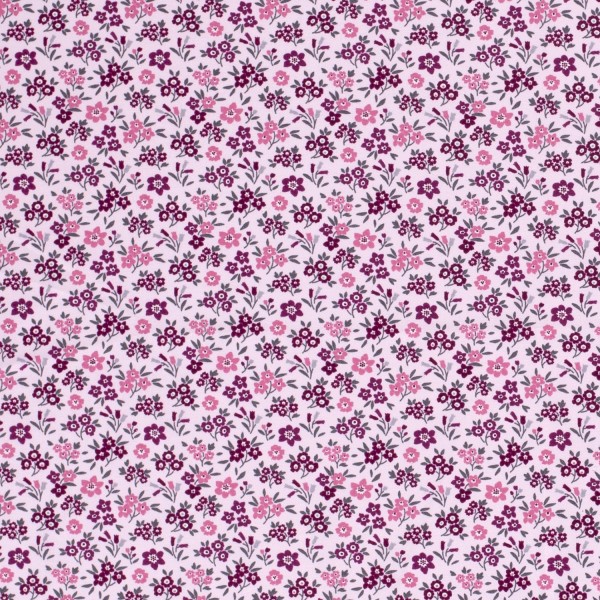 Baumwolle Popeline Bedruckt Blumen, helles pink