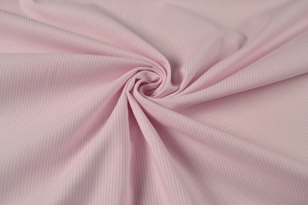 Baumwollstoff gemustert Streifen, rosa/ weiß Baumwollstoff gemustert Streifen, rosa/ weiß