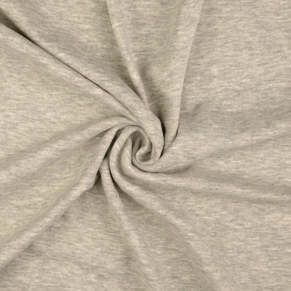 Alpenfleece uni, beige/grau meliert