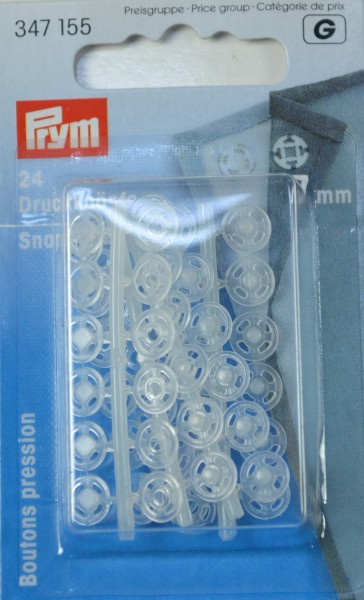 Prym Annäh-Druckknöpfe, 7mm, transparent