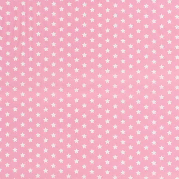Baumwolle Popeline Stoff Bedruckt Sterne, helles pink